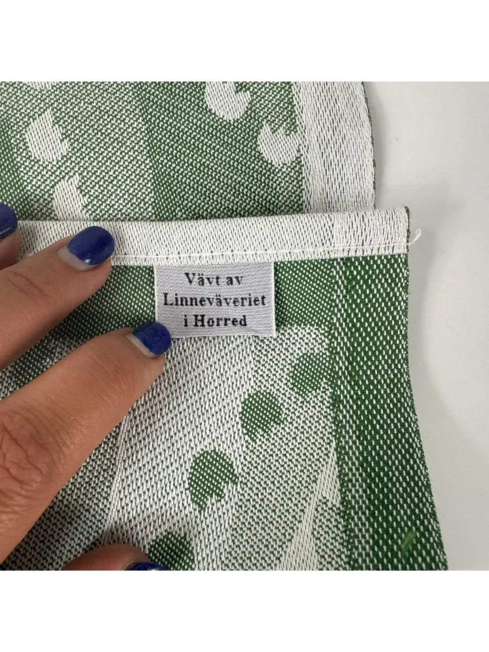 Ekelund Master Weavers Green Lily of a valley Cotton Table Runner 14 X 34 Sweden